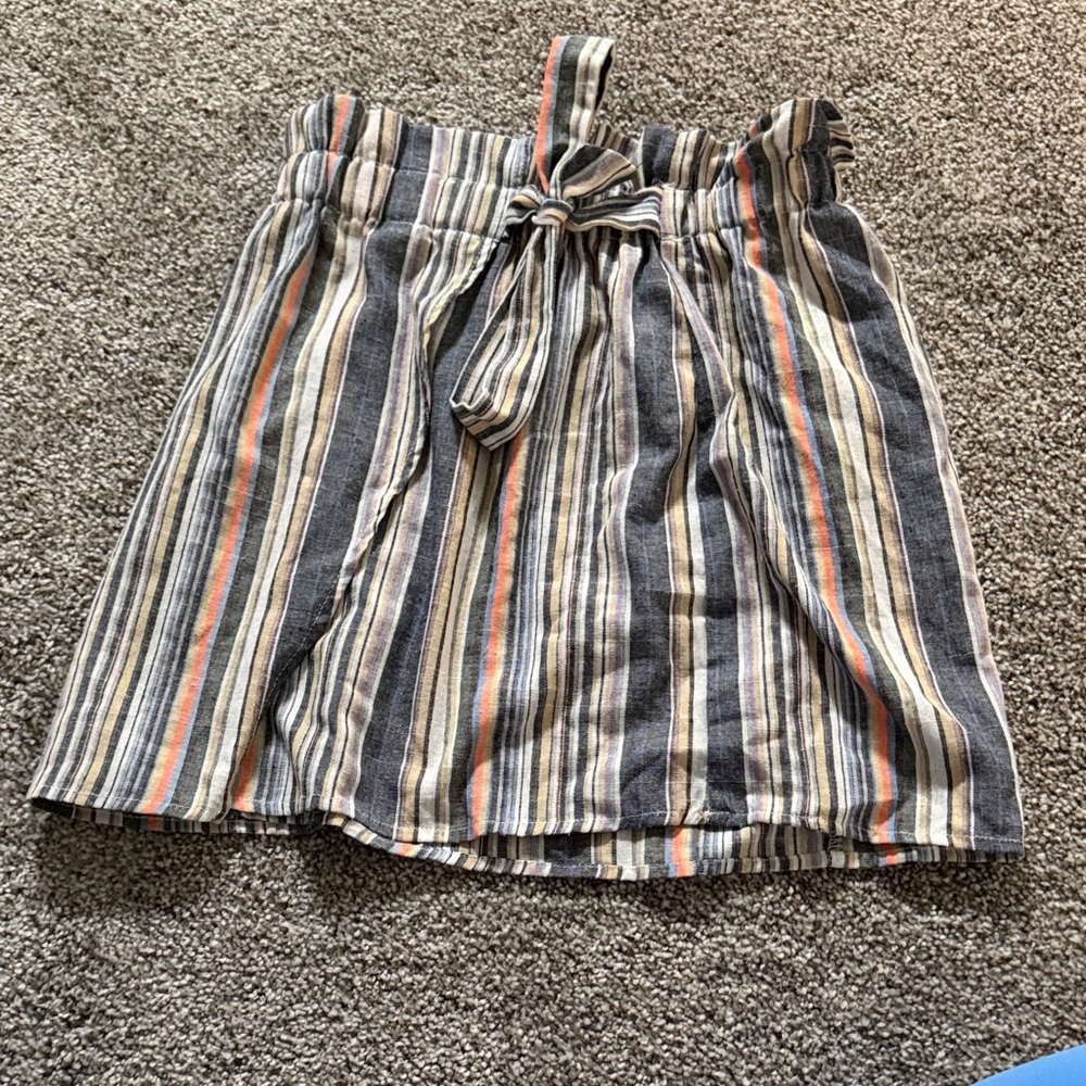 Striped Skirt with Tie Waist